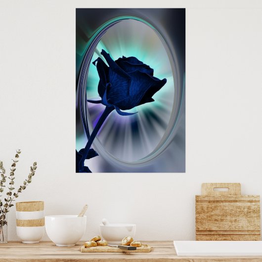 Deep blue rose poster (Keuken)