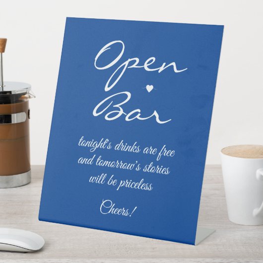 Deep Blue Signature Script Open Bar Reclamebord Met Voetstuk (Insitu)