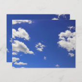 Deep Blue Sky White Fluffy Clouds, Foto Briefkaart (Voorkant / Achterkant)
