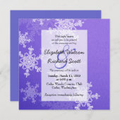 Deep Blue Snowflakes kerstbruiloft uitnodiging (Voorkant / Achterkant)