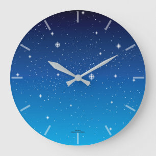 Deep Blue Starry Sky Clock Grote Klok