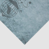 Deep Blue Steampunk Bird Cage Distress Tissuepapier (Detail)