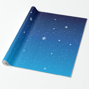 Deep Blue Sterrennacht Sky Cadeaupapier