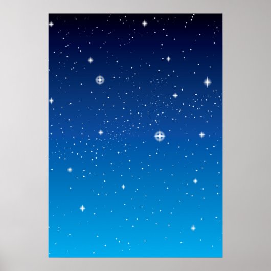 Deep Blue Sterrennacht Sky Poster (Voorkant)