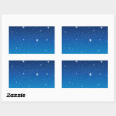 Deep Blue Sterrennacht Sky Rechthoekige Sticker (Vel)