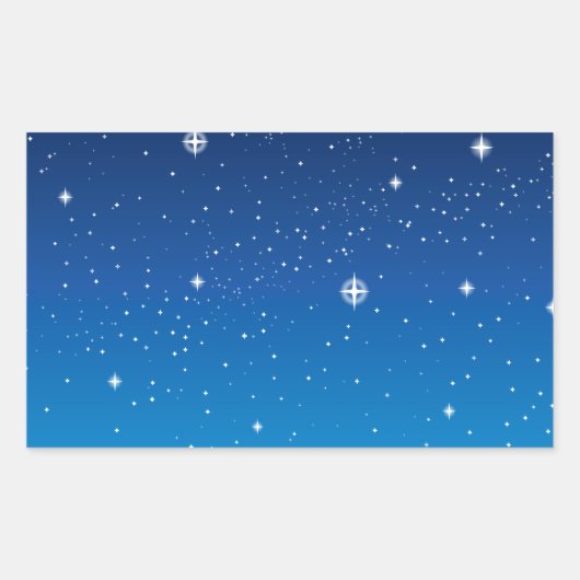 Deep Blue Sterrennacht Sky Rechthoekige Sticker (Voorkant)