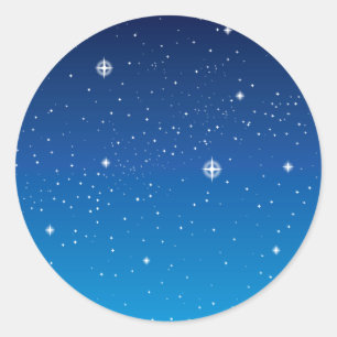 Deep Blue Sterrennacht Sky Ronde Sticker