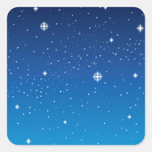 Deep Blue Sterrennacht Sky Vierkante Sticker