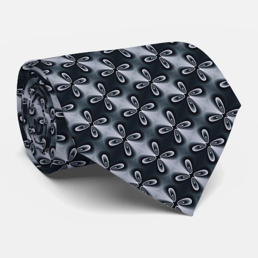 Deep Blue Stylish Elegant Pattern Stropdas (Opgerold)