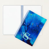 Deep Blue Underwater Alcohol Ink Painting Notitieboek (Binnen)