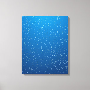 Deep Blue Water en kleine bubbels Canvas Afdruk