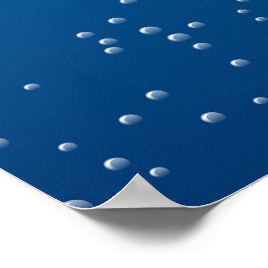Deep Blue Water en kleine bubbels Poster (Hoek)