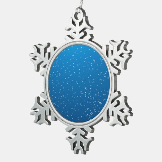 Deep Blue Water en TIny Bubbles Tin Sneeuwvlok Ornament (Rechts)