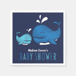 Deep Blue Whale Nautisch Baby shower servet