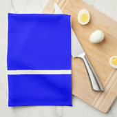 Deep Blue White Stripe Theedoek (Quarter Fold)