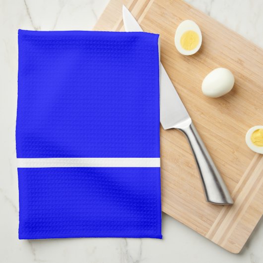 Deep Blue White Stripe Theedoek (Quarter Fold)