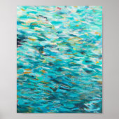 Deep Blue Zee 8x10 Ocean Abstract schilderen afdru Poster (Voorkant)