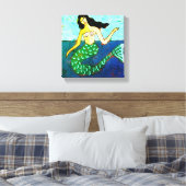 Deep Blue Zee Abstracte zeemeermin Print (Insitu (Slaapkamer))
