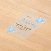 Deep Blue Zee bruiloft Acryl Uitnodigingen (Laagn)