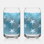 Deep Blue Zee bruiloft Blikvorm Glas (Achterkant)