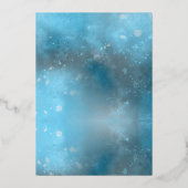 Deep Blue Zee Bruiloft Echte Folie Uitnodiging (Achterkant)