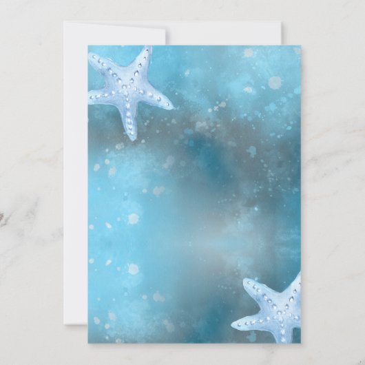 Deep Blue Zee bruiloft repetitie diner Kaart (Achterkant)