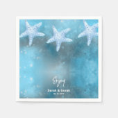 Deep Blue Zee bruiloft Servet (Voorkant)