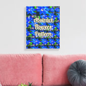 Deep Bluish Flowers Pattern Canvas Afdruk (Insitu (Woonkamer))