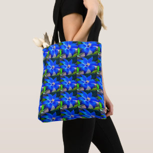 Deep Bluish Flowers Pattern Draagtas
