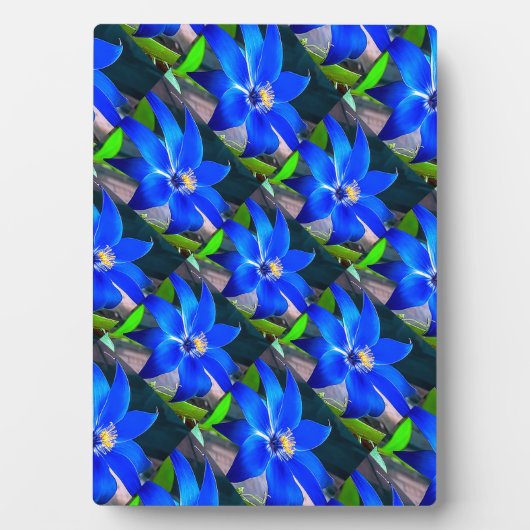 Deep Bluish Flowers Pattern Fotoplaat (voorkant)