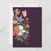 Deep Bourgogne Bloemen Donker & Moody Bruiloft Kaart (Achterkant)