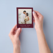 Deep Burgundy Budget Wedding Thank You Card Flyer (Hand)