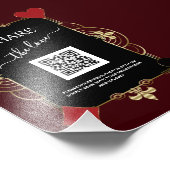 Deep Burgundy Casino Share Photo QR Code Wedding  (Coin)