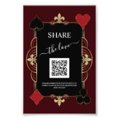 Deep Burgundy Casino Share Photo QR Code Wedding  (Devant)