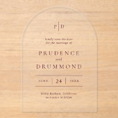 Deep Burgundy Classic Wedding Save the Date Acryl Uitnodigingen (Voorkant)