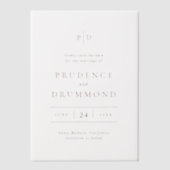 Deep Burgundy Classic Wedding Save the Date Vellum Uitnodigingen (Voorkant)