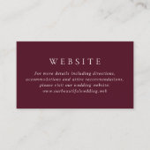 Deep Burgundy Elegant Classic Wedding Informatiekaartje (Voorkant)