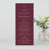 Deep Burgundy Elegant Classic Wedding Programma (Staand voorkant)