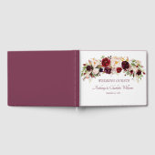 Deep Burgundy, Floral, bruiloft Gastenboek (Volledig)
