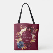 Deep Burgundy Floral Wedding Draagtas (Achterkant)