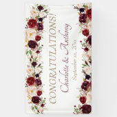 Deep Burgundy Floral Wedding Spandoek (Verticaal)