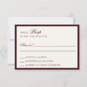 Deep Burgundy Ivory QR Code Wedding RSVP Card (Devant)