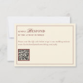 Deep Burgundy Ivory Stripes Oval Old Money RSVP (Dos)
