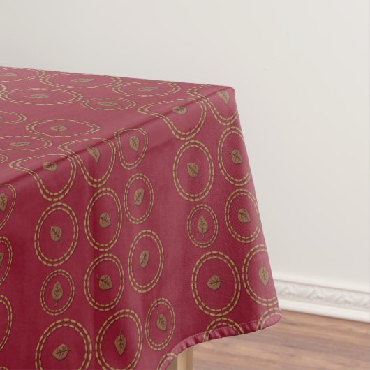 Deep Burgundy Red Leaf Pattern Holiday Tablecloth Tafelkleed (Voorbeeld)