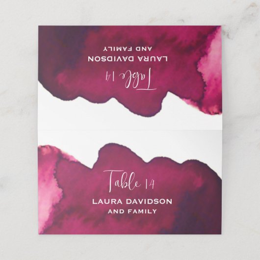 Deep burgundy red waterverf abstracte inkt rood (Buitenkant ongevouwen)