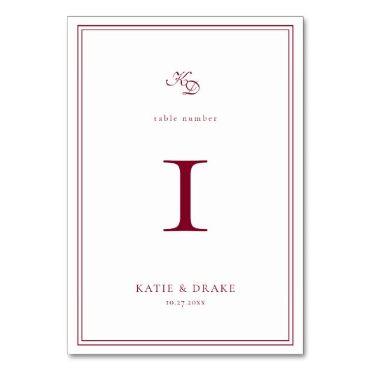 Deep Burgundy Script Wedding Kaart (Achterkant)