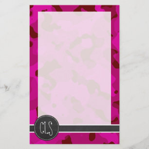 Deep Cerise Camo; Camouflage; Krijtbord Briefpapier