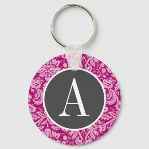 Deep Cerise Damask Sleutelhanger