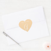 Deep Champagne  Letter Uitnodiging Hart Sticker (Envelop)