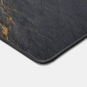 Deep Charcoal Slate and Gold Vein Desk Mat (Coin)